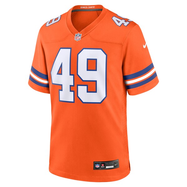 Alex Singleton Denver Broncos Nike Alternate Game Jersey - Orange - Image 3