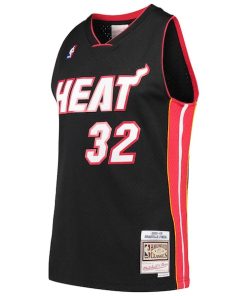 Alternative view of Shaquille O'Neal Miami Heat Hardwood Classics Swingman Jersey - Black