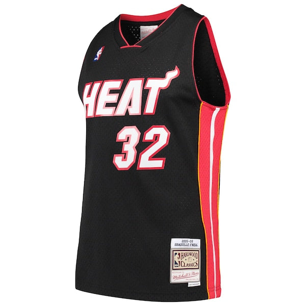 Shaquille O'Neal Miami Heat Hardwood Classics Swingman Jersey - Black - Image 2