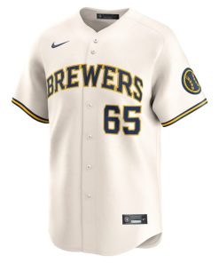 Alternative view of Nestor Cortes Milwaukee Brewers Nike Home Limited Player Jersey - Cream