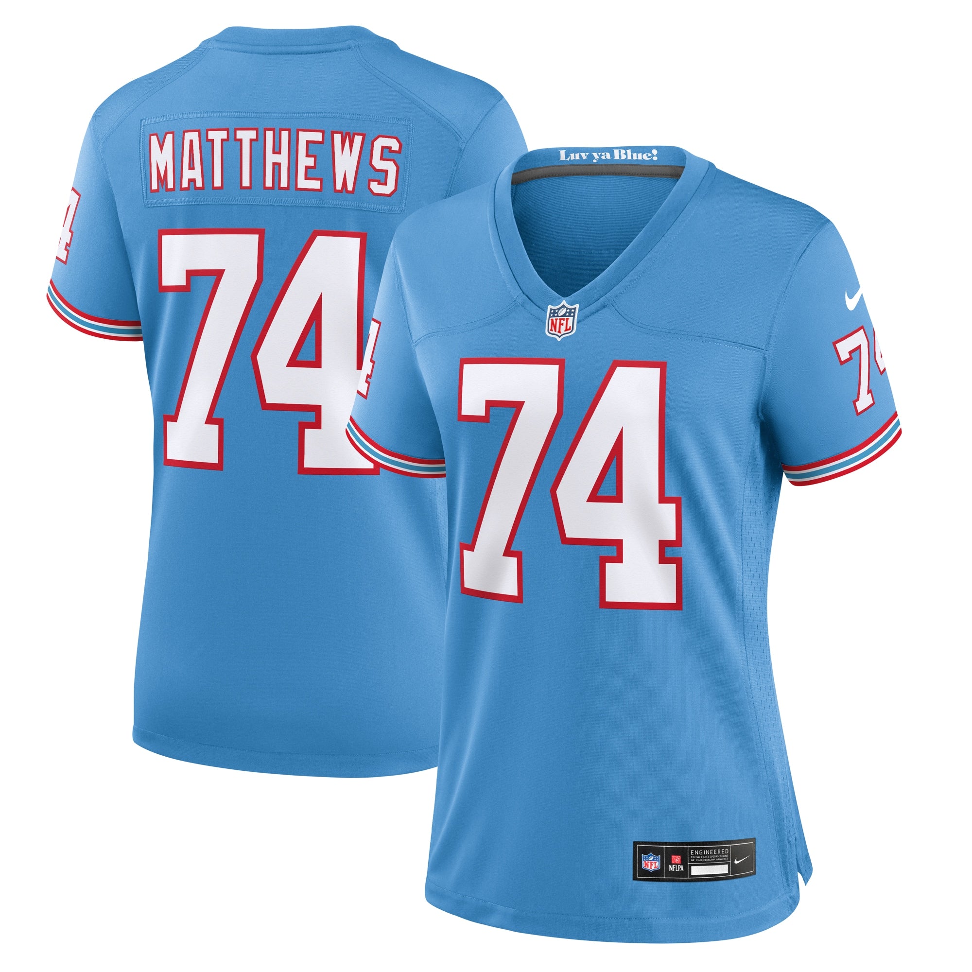 Bruce Matthews Tennessee Titans Nike Women's Retired Player Jersey - Navy/Light Blue - Image 5