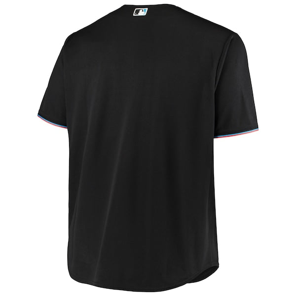 Miami Marlins Big & Tall Replica Team Jersey - Black - Image 3