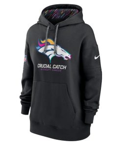 Alternative view of Denver Broncos Nike Women's 2024 NFL Crucial Catch Club Pullover Hoodie - Black