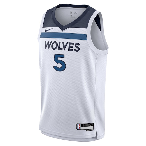 Anthony Edwards Minnesota Timberwolves Nike Youth Swingman Jersey - Association Edition - White - Image 2