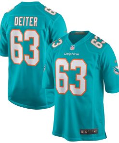 Michael Deiter Miami Dolphins Nike Game Jersey - Aqua