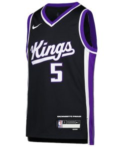 Alternative view of De'Aaron Fox Sacramento Kings Nike Youth Swingman Jersey - Icon Edition - Purple