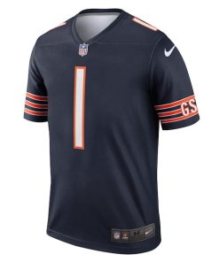 Alternative view of Justin Fields Chicago Bears Nike Legend Jersey - Navy