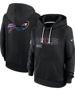 Buffalo Bills Nike Women's 2025 NFL Crucial Catch Sideline Standard Issue Dri-FIT Hoodie - Black