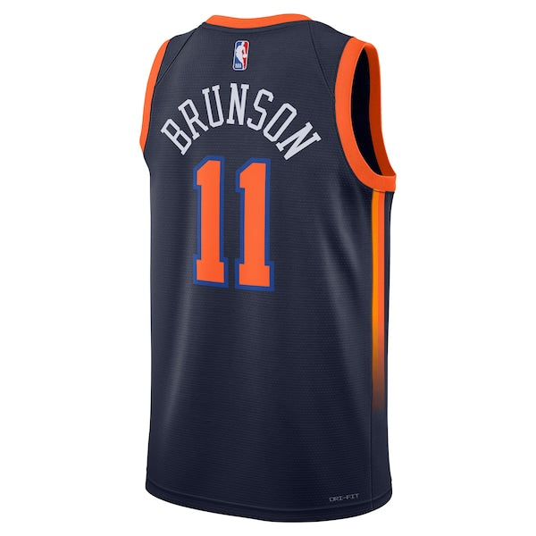 Jalen Brunson New York Knicks Jordan Brand Unisex Swingman Player Jersey - Statement Edition - Navy - Image 3