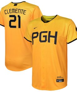 Roberto Clemente Pittsburgh Pirates Nike Preschool 2023 City Connect Replica Player Jersey - Gold