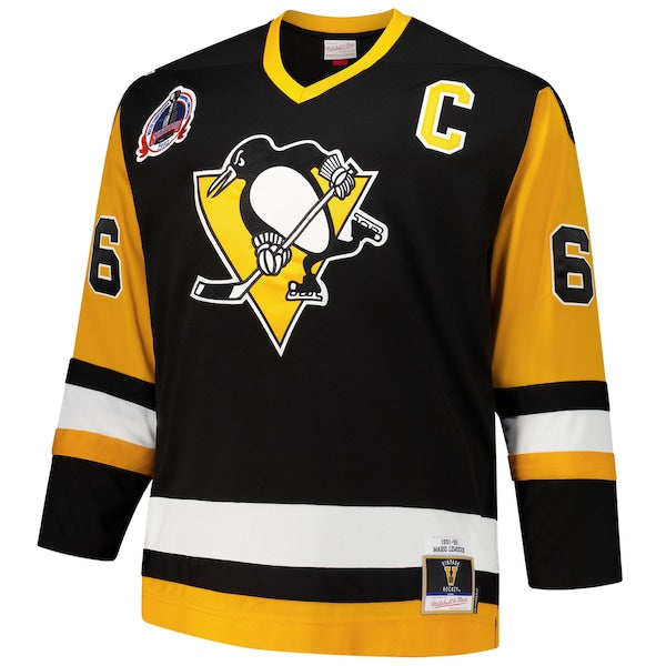 Mario Lemieux Pittsburgh Penguins Big & Tall 1991/92 Blue Line 2.0 Jersey - Black - Image 3