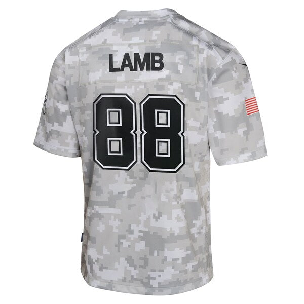 CeeDee Lamb Dallas Cowboys Nike Youth 2024 Salute to Service Game Jersey - Arctic Camo - Image 3