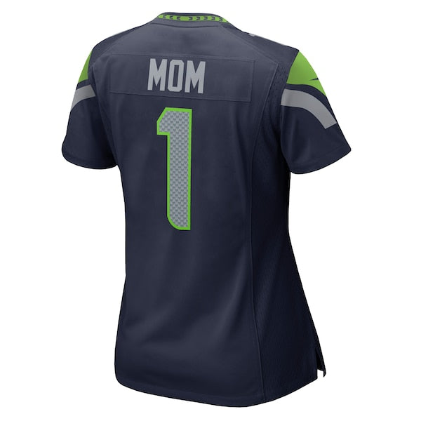 Number 1 Mom Seattle Seahawks Nike Women's Game Jersey - College Navy - Image 3