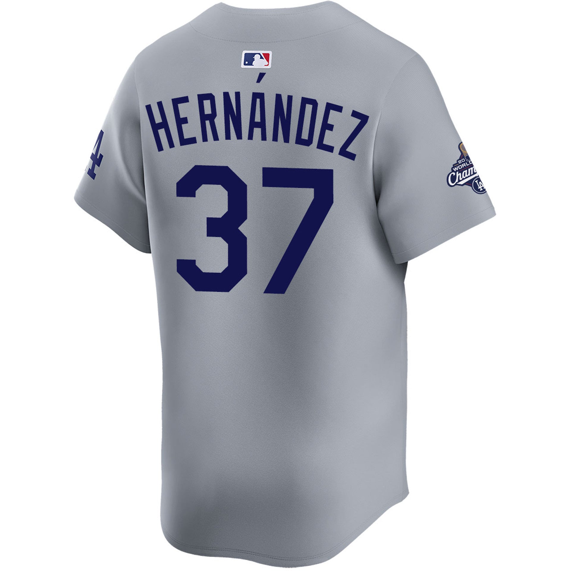 Teoscar Hern¨¢ndez Los Angeles Dodgers Nike 2025 World Series Champions Home Replica Jersey - Grey - Image 3