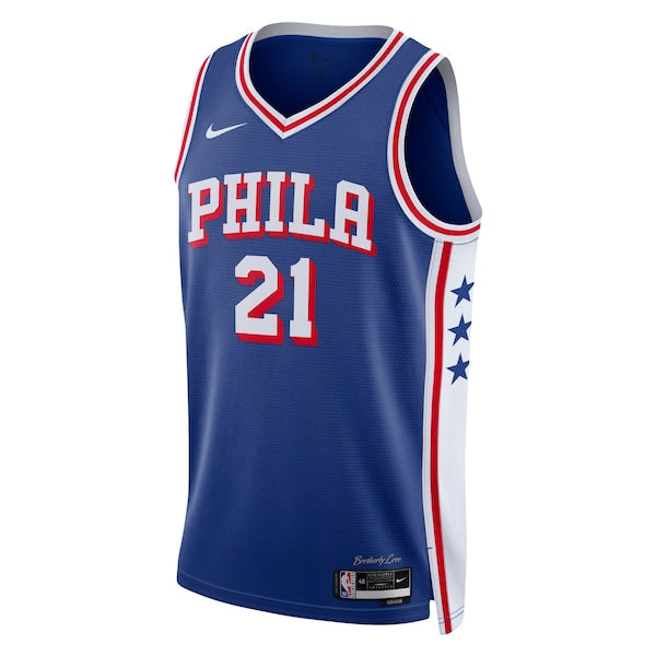 Joel Embiid Philadelphia 76ers Nike Youth Swingman Jersey - Icon Edition - Royal - Image 2