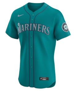 Alternative view of Julio Rodr¨ªguez Seattle Mariners Nike Alternate Elite Player Jersey - Aqua