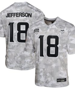 Justin Jefferson Minnesota Vikings Nike Youth 2024 Salute to Service Game Jersey - Arctic Camo