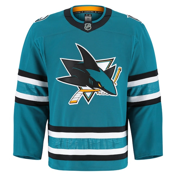 San Jose Sharks Home Authentic Pro Jersey - Teal - Image 4