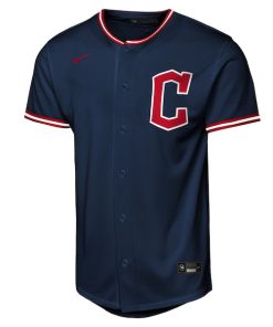 Alternative view of Cleveland Guardians Nike Youth Alternate Replica Jersey - Navy