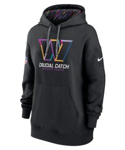 Alternative view of Washington Commanders Nike Women's 2024 NFL Crucial Catch Club Pullover Hoodie - Black