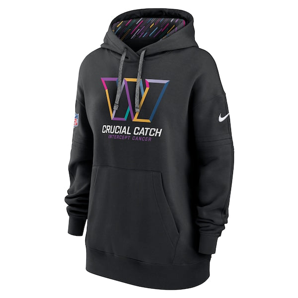Washington Commanders Nike Women's 2024 NFL Crucial Catch Club Pullover Hoodie - Black - Image 2