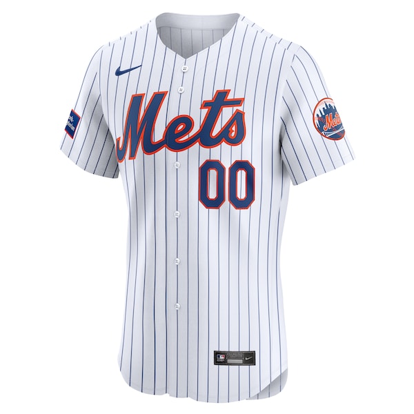 New York Mets Nike Home Elite Pick-A-Player Retired Roster Patch Jersey - White - Image 2