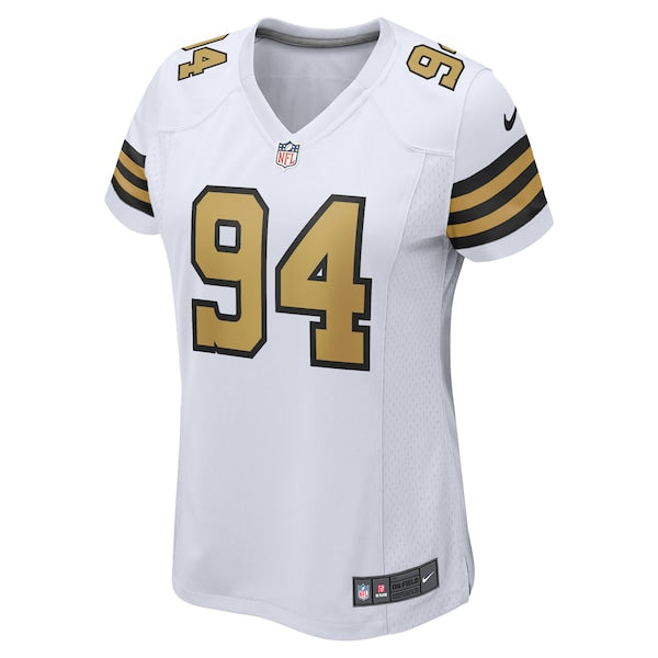 Cameron Jordan New Orleans Saints Nike Women's Alternate Game Jersey - White/Black - Image 3