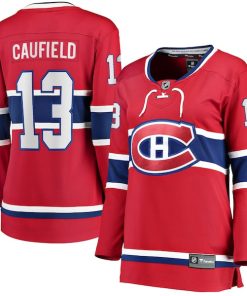 Cole Caufield Montreal Canadiens  Women's Home Premier Breakaway Player Jersey Breakaway Jersey - Red