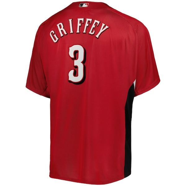 Ken Griffey Jr. Cincinnati Reds Cooperstown Collection Mesh Batting Practice Button-Up Jersey - Red - Image 3