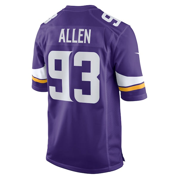 Jonathan Allen Minnesota Vikings Nike Team Game Jersey - Purple - Image 3