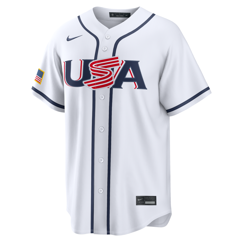 Bobby Witt Jr. USA Baseball Nike 2026 World Baseball Classic Home Stadium Jersey - White/Navy - Image 5
