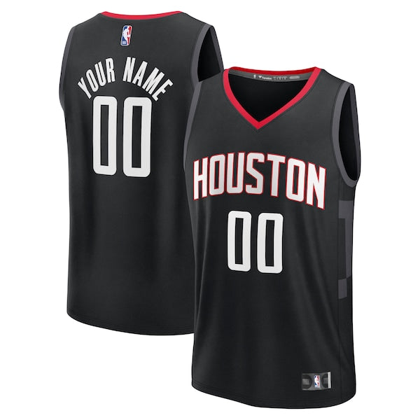 Houston Rockets Youth Fast Break Custom Jersey - Statement Edition - Black