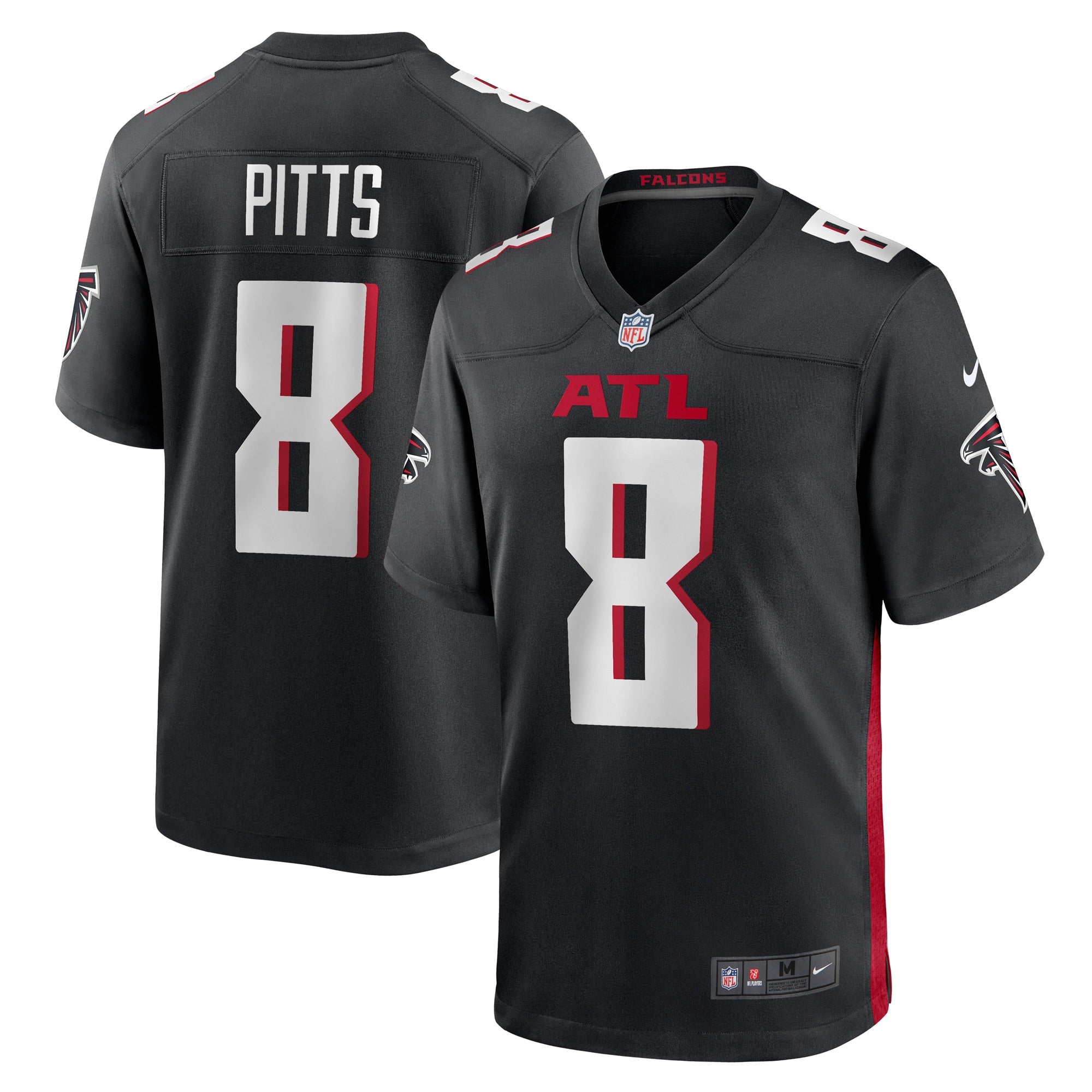 Kyle Pitts Atlanta Falcons Nike Game Player Jersey - White/Black - Image 6