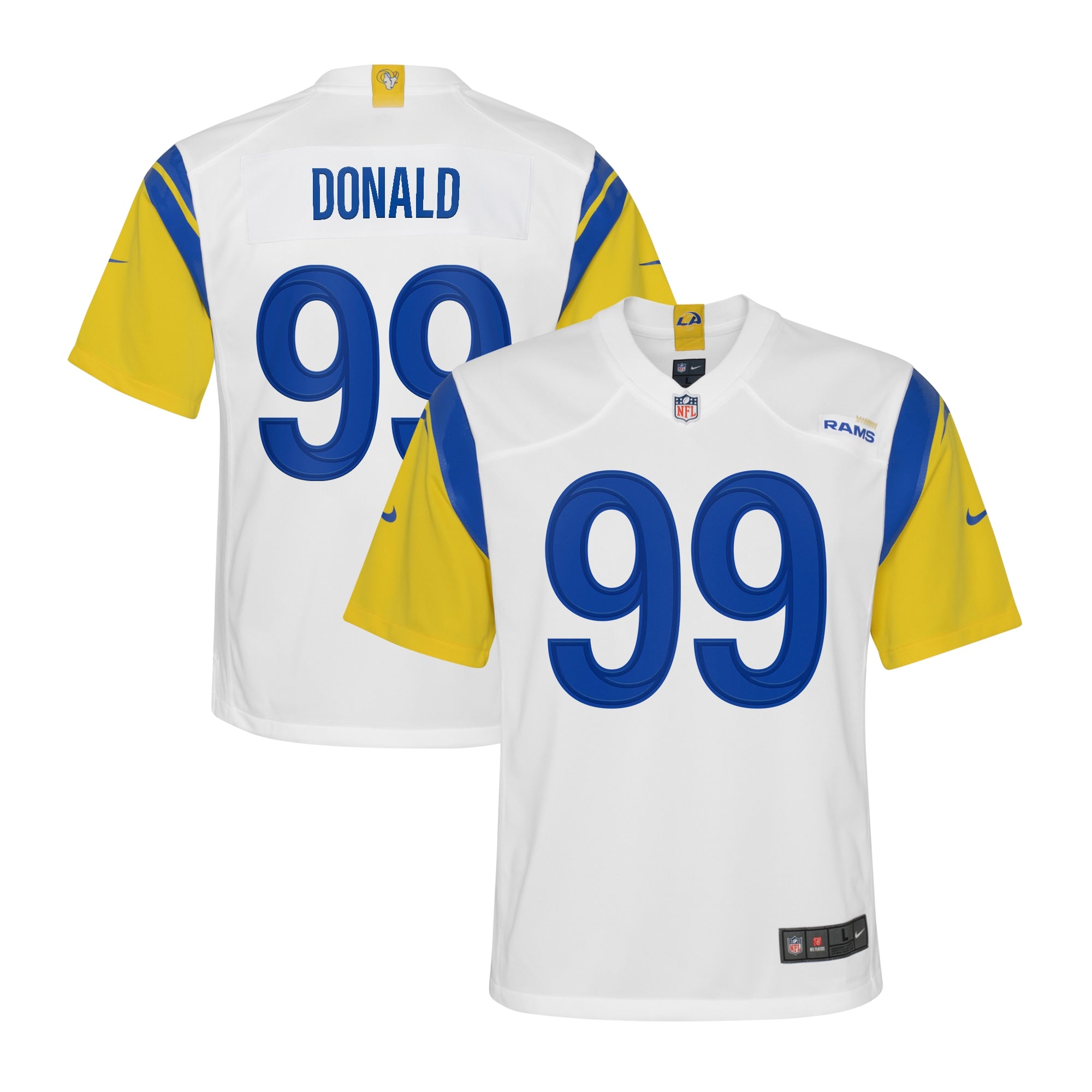 Aaron Donald Los Angeles Rams Nike Youth Game Jersey - Royal/White - Image 6