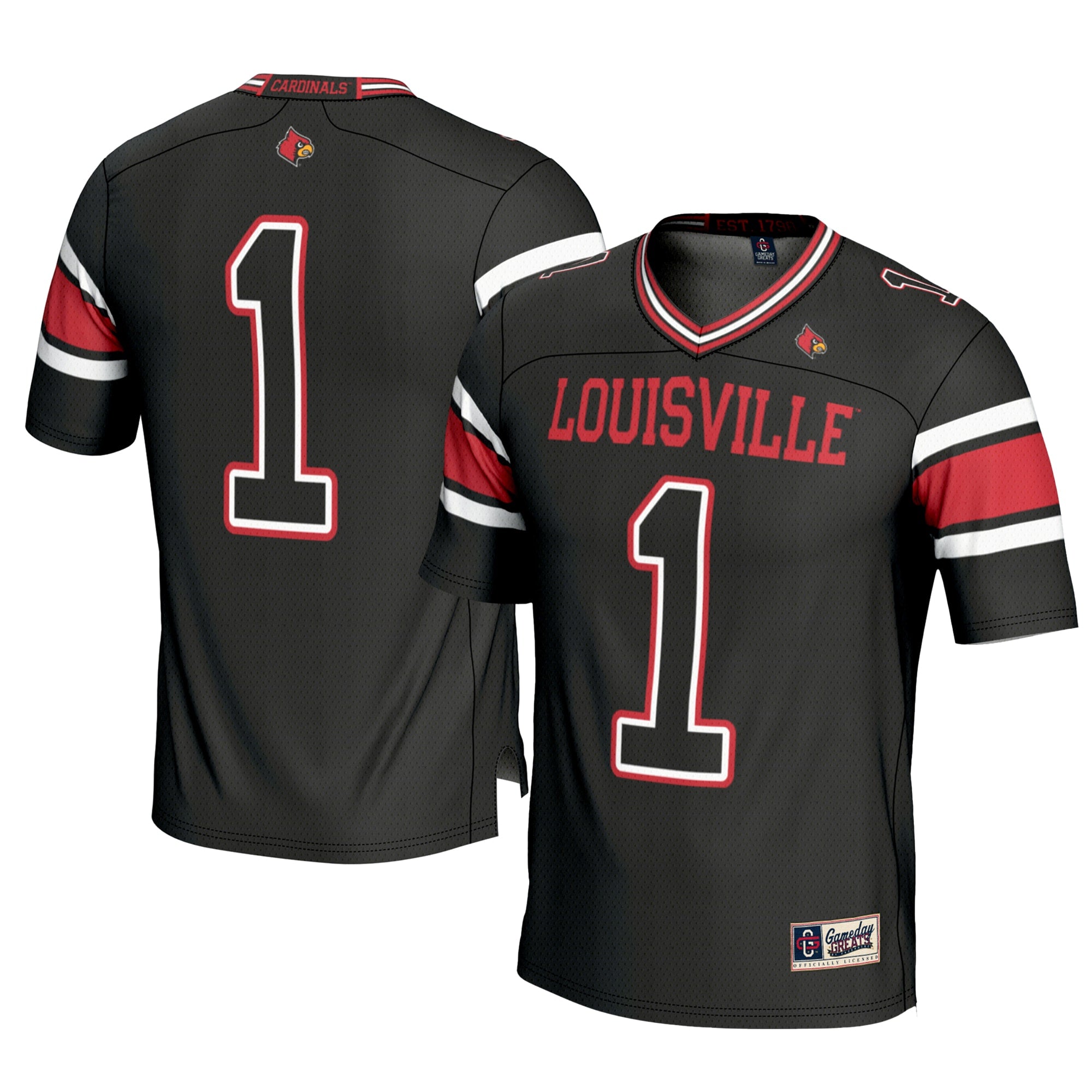 #1 Louisville Cardinals GameDay Greats Youth Football Jersey - Red/White/Black - Image 9