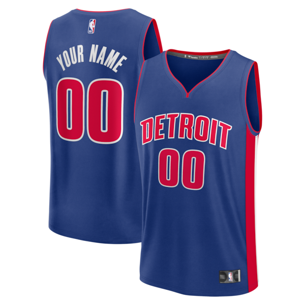 Detroit Pistons Fastbreak Custom Jersey - Icon Edition - Blue