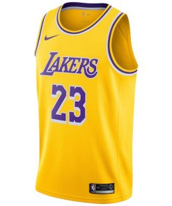 Alternative view of LeBron James Los Angeles Lakers Nike Swingman Player Jersey Gold - Icon Edition