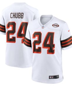 Nick Chubb Cleveland Browns Nike 1946 Collection Alternate Game Jersey - White