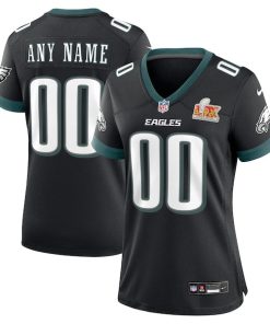 Philadelphia Eagles Nike Women's Super Bowl LIX Custom Alternate Game Jersey - Black