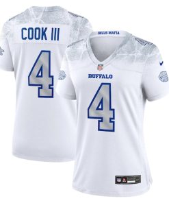 James Cook III Buffalo Bills Nike Women's 2025 Rivalries Collection Game Jersey - White