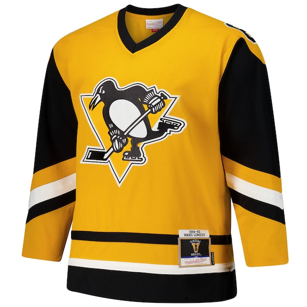 Mario Lemieux Pittsburgh Penguins 1984-85 Power Play Jersey - Gold/Black - Image 4