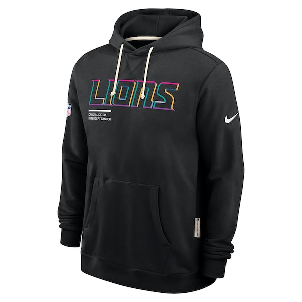 Detroit Lions Nike Tall 2025 NFL Crucial Catch Sideline Standard Issue Dri-FIT Hoodie - Black - Image 2