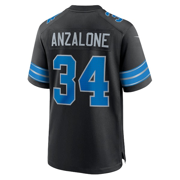 Alex Anzalone Detroit Lions Nike 2nd Alternate Game Jersey - Black/Blue - Image 5