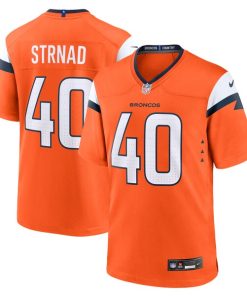 Alternative view of Justin Strnad Denver Broncos Nike Team Game Jersey -  Orange