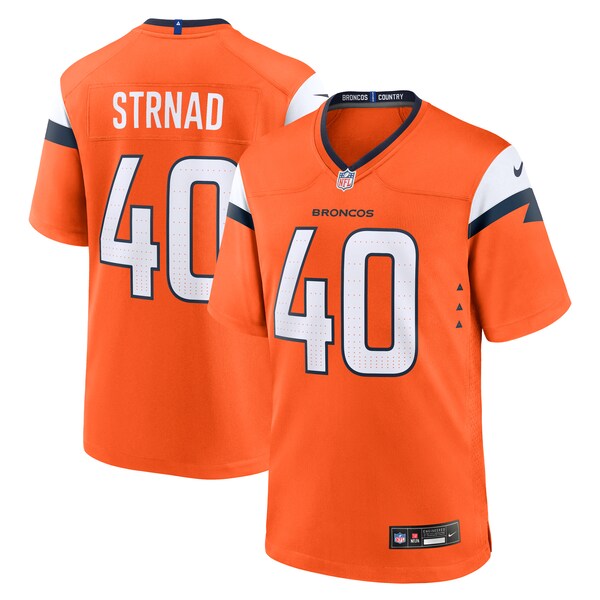 Justin Strnad Denver Broncos Nike Team Game Jersey - Orange - Image 2