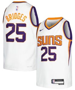 Mikal Bridges Phoenix Suns Nike Youth Swingman Jersey -Association Edition - White/Purple