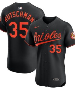 Adley Rutschman Baltimore Orioles Nike Alternate Elite Jersey - Black/White/Orange