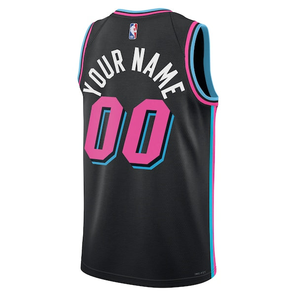 Miami Heat Nike Unisex 2025/26 City Edition Swingman Custom Jersey - Black - Image 3