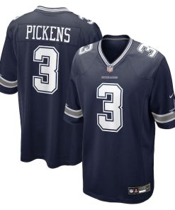 Alternative view of George Pickens Dallas Cowboys Nike Game Jersey - Navy/White