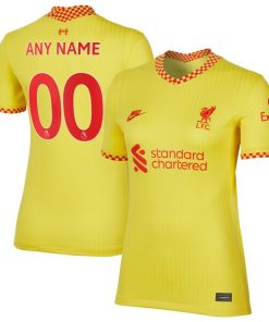 Liverpool Nike Women's 2021/22 Third Breathe Stadium Custom Jersey - Yellow